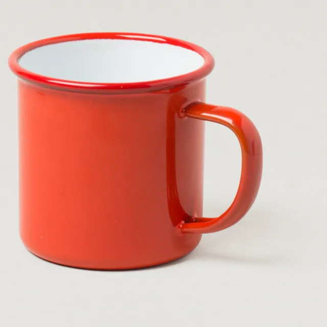 【英國 Falcon】獵鷹琺瑯 馬克杯 茶杯 水杯 琺瑯杯 350ml 紅白