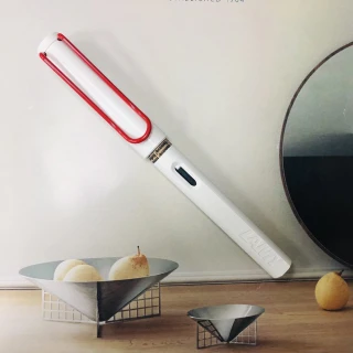 【LAMY】SAFARI 狩獵系列 鋼筆 亮面白色復古紅夾(19白)