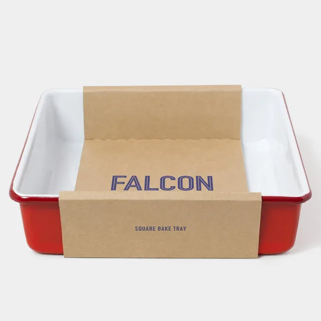 【英國 Falcon】獵鷹琺瑯 琺瑯2合1烤盤 托盤 琺瑯盤 方盤 紅白