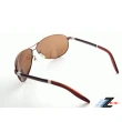【Z-POLS】飛行員風格流行帥氣款 Polarized寶麗來偏光茶抗UV400太陽眼鏡(經典皮革設計款)