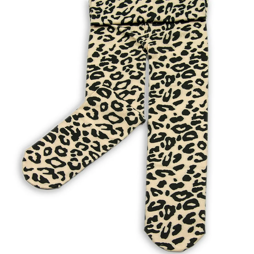 【公主童襪】超細纖維拿鐵咖啡色豹紋兒童褲襪（0-12歲）