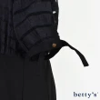 【betty’s 貝蒂思】條紋簍空拼接連身洋裝(黑色)