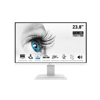 【MSI 微星】PRO MP243XW 24型 IPS 100Hz 平面美型商用螢幕 白色(TUV護眼認證/HDMI/1ms/內建喇叭)