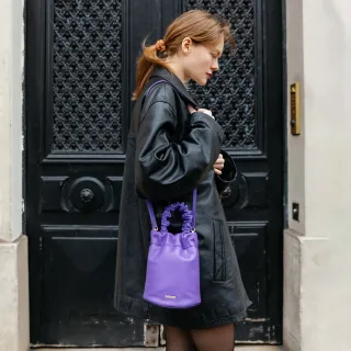 【RABEANCO】ELA真皮手提斜背水桶包(紫)