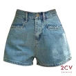 【2CV】現貨 復古造型抽鬚牛仔短褲nt064(MOMO獨家販售)