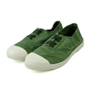 【Natural World】西班牙手工素色綁帶帆布鞋 軍綠色(102E-GR)