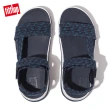 【FitFlop】SURFF ART-WEBBING BACK-STRAP SANDALS運動風可調式皮革後帶涼鞋-女(午夜藍白色)