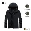 【Boni’s】薄款休閒可拆卸式連帽夾克 L-4XL(現+預  軍綠色 / 藍色 / 黑色 / 卡其色)