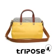 【tripose】漫遊系列岩紋雙拉鍊手提斜背包(活力黃)