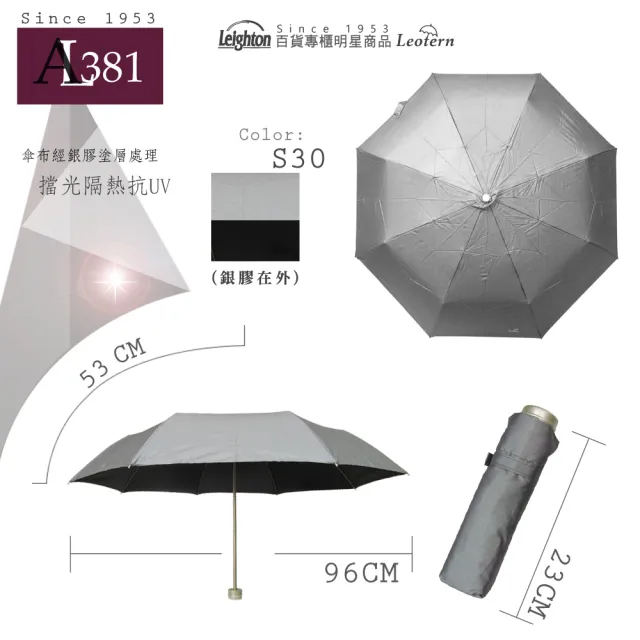 【萊登】易開式 銀膠三折傘(傘 雨傘 陽傘 學生傘 抗UV 隔熱銀膠 不夾手)
