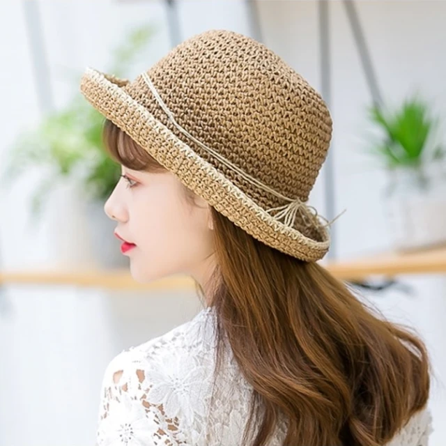 【Emi 艾迷】韓系氣質仙女簡約繫繩 遮陽帽 草帽