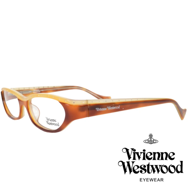 【Vivienne Westwood】英倫龐克溫暖色款光學眼鏡(透明黃/琥珀 VW133_02)