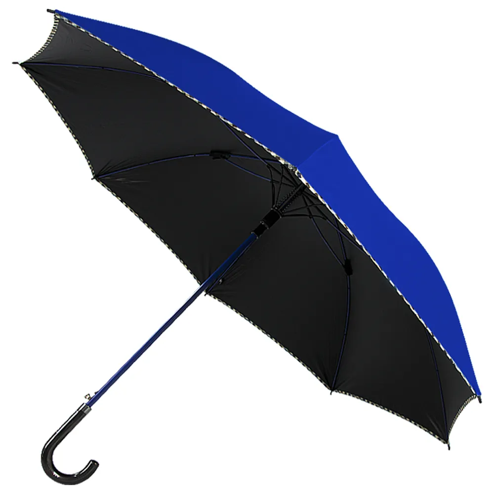 【TDN】公爵冷酷傘 超大傘面黑膠自動直立傘 超撥水防雷擊晴雨傘(全玻纖防風降溫抗UV自動直傘A7594)