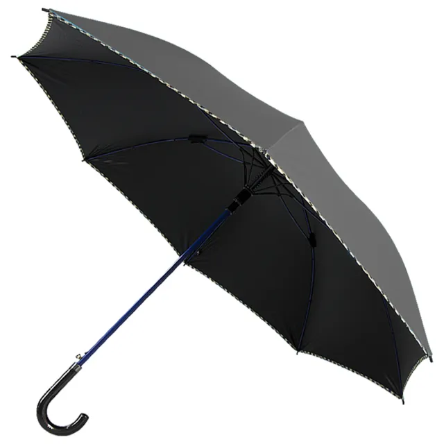 【TDN】公爵冷酷傘 超大傘面黑膠自動直立傘 超撥水防雷擊晴雨傘(全玻纖防風降溫抗UV自動直傘A7594)