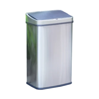 【+O家窩】日式特大希利自動感應不鏽鋼垃圾桶50L(紅外線 智慧 掀蓋 自動 居家 整潔)