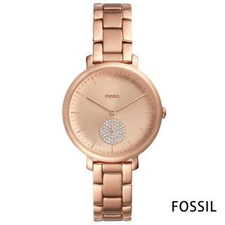 【FOSSIL】沉醉晶鑽氣泡小秒針女錶-玫瑰金/36mm(ES4438)