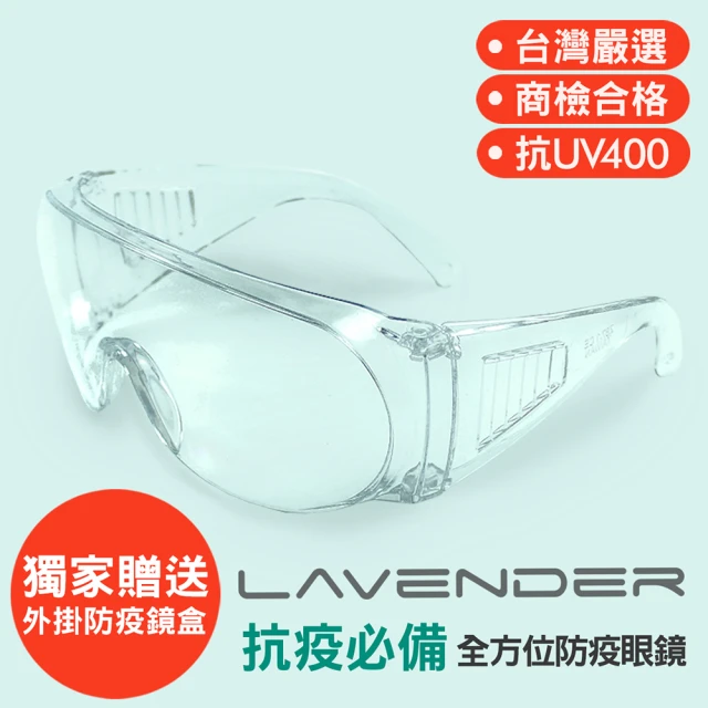 【Lavender】全方位防疫眼鏡-Z87-1-CE 透明(抗UV400/MIT/隔絕飛沫/防風沙/防起霧/防疫/可套大框眼鏡)