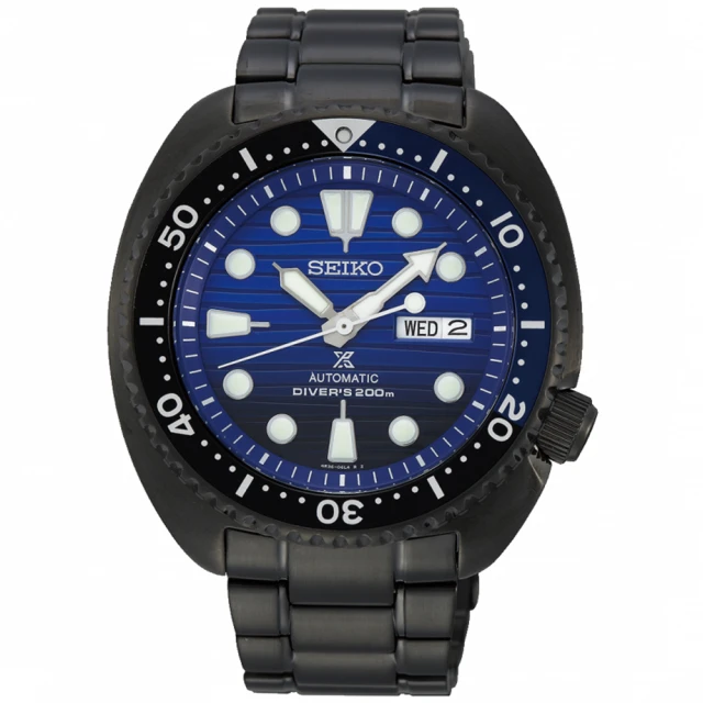 【SEIKO 精工】Prospex 深海無雙黑龜殼200米潛水機械錶-黑x藍/45mm(SRPD11J1/4R36-05H0SD)