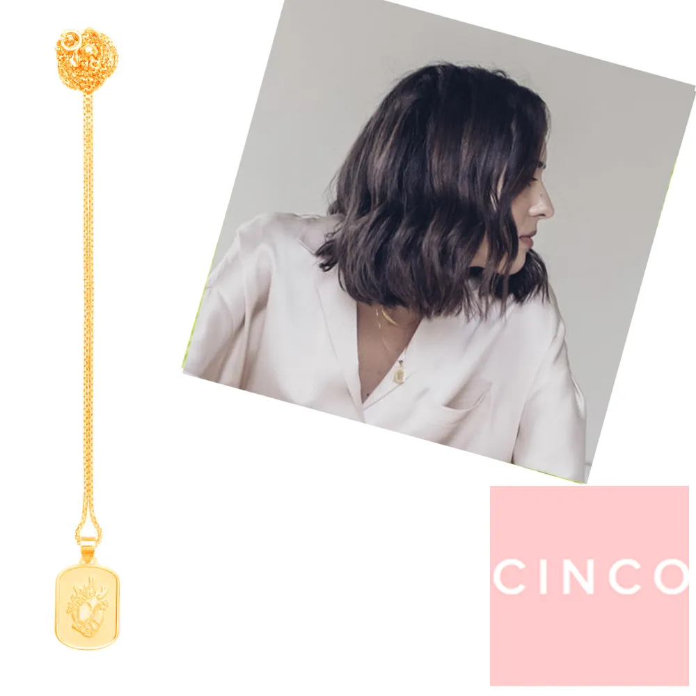【CINCO】葡萄牙精品 Aimee necklace 跳動之心 24K金硬幣項鍊 滑球可調式設計(925純銀)