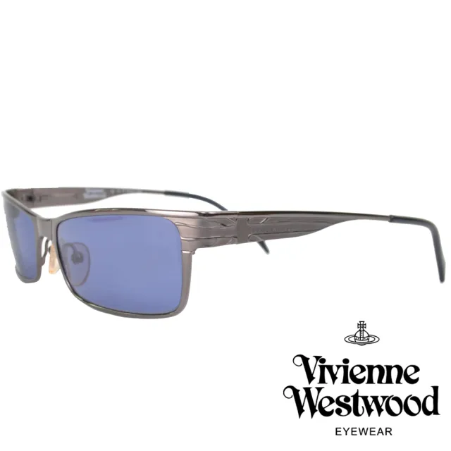【Vivienne Westwood】英倫龐克搖滾款太陽眼鏡(銀灰/藍 VW504_02)