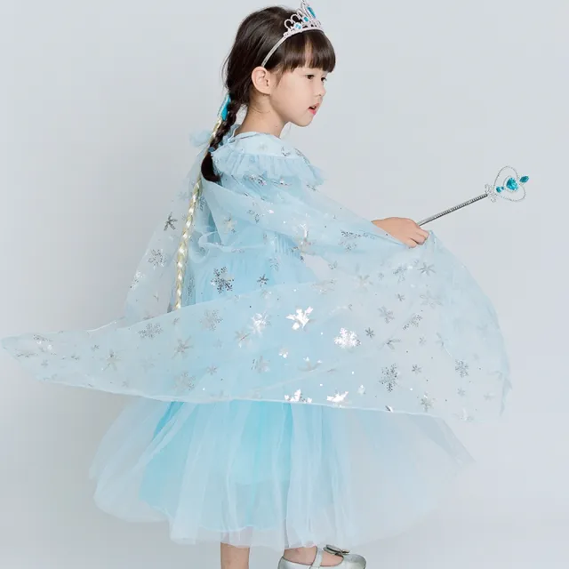【Kori Deer 可莉鹿】女童萬聖節變裝派對造型服裝公主服-多款-長袖-冰雪艾莎亮片(禮服造型攝影寫真)