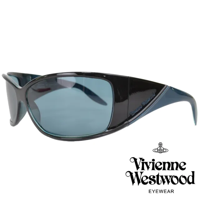 【Vivienne Westwood】英倫摩登復古款太陽眼鏡(黑/孔雀綠 VW520_05)