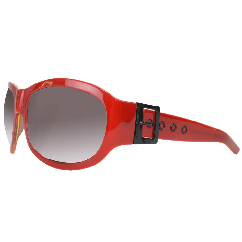【Vivienne Westwood】時尚名媛扣環款太陽眼鏡(黑/紅 VW537_03)