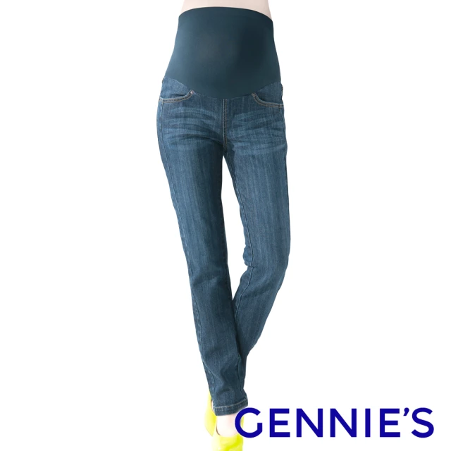 【Gennies 奇妮】個性風厚款一體成型牛仔長褲(藍G4V37)