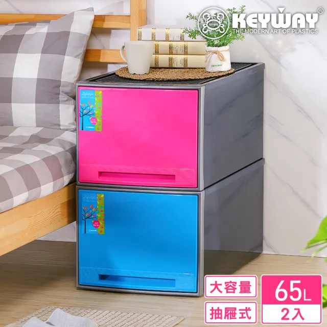 【KEYWAY 聯府】雅菲抽屜整理箱65L-2入(收納箱)