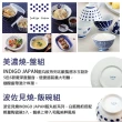【西海陶器】西海輕量波佐見燒5入飯碗組+5入多用盤組-藍丸紋(輕量瓷餐盤)