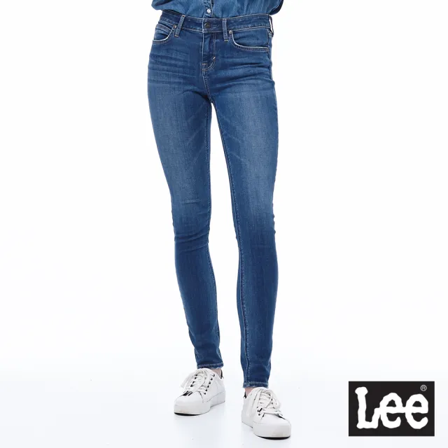 【Lee】出清品-女裝 牛仔褲 / 418 中腰緊身窄管 中藍洗水(LL20007571Q)