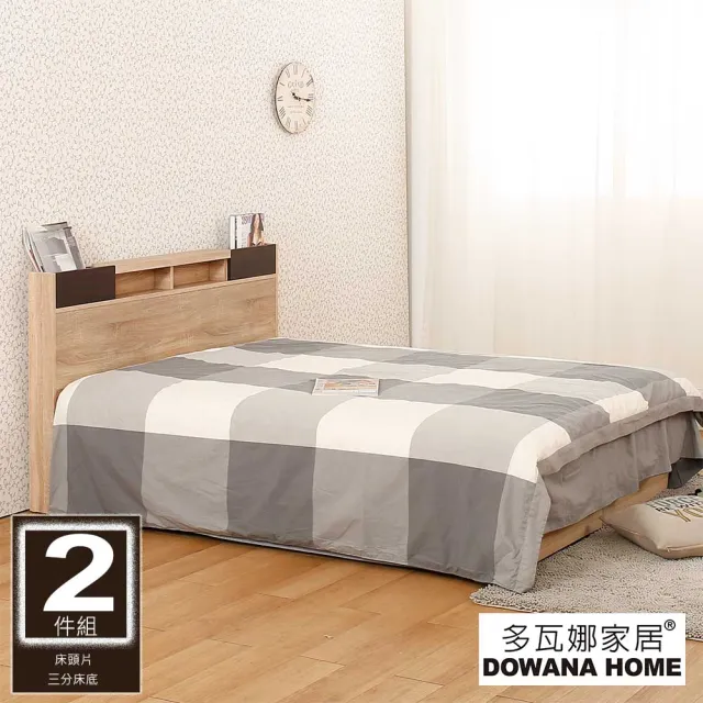 【多瓦娜】MIT迪克雙色5尺二件式房間組-床頭片+床底