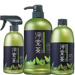 【淨覺茶】天然茶籽蔬果碗盤洗潔液x3瓶+地板洗潔液x2瓶