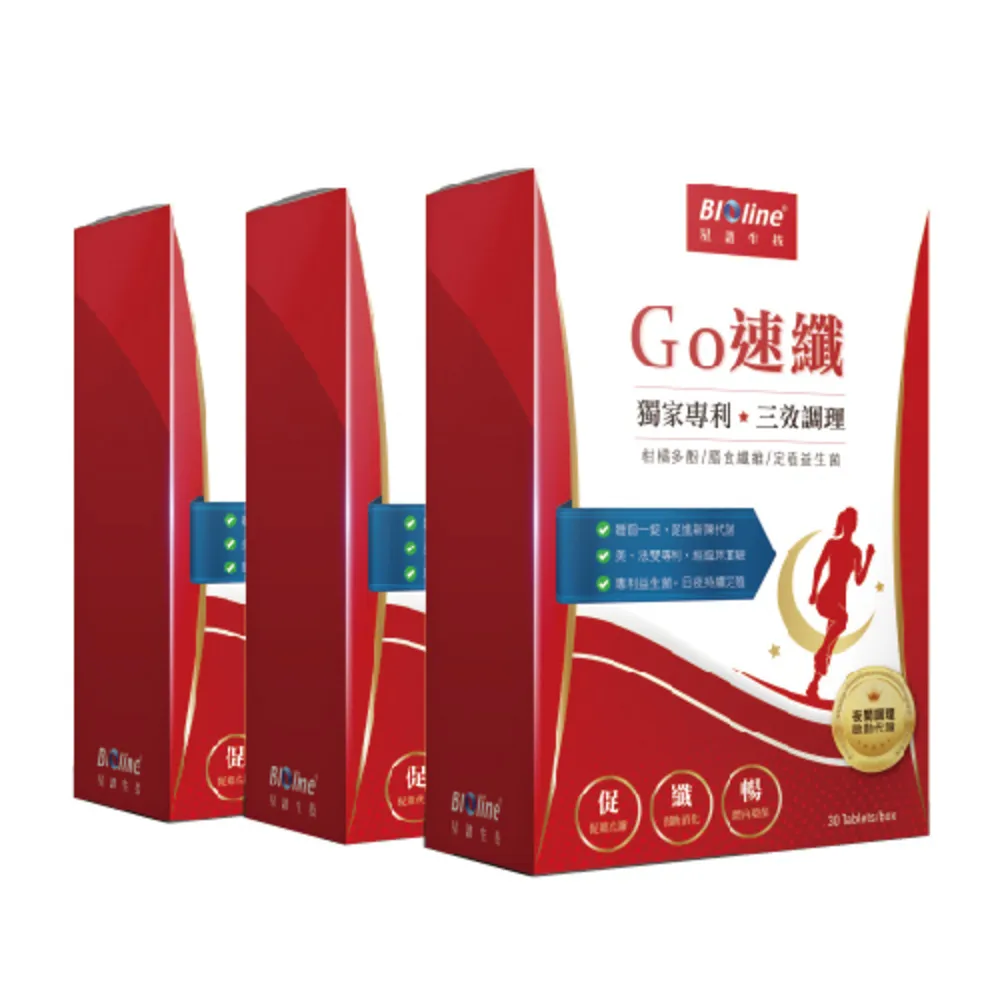 【Bioline 星譜生技】Go速纖_啟爆代謝錠_健康體態不復反(30錠/盒x3)