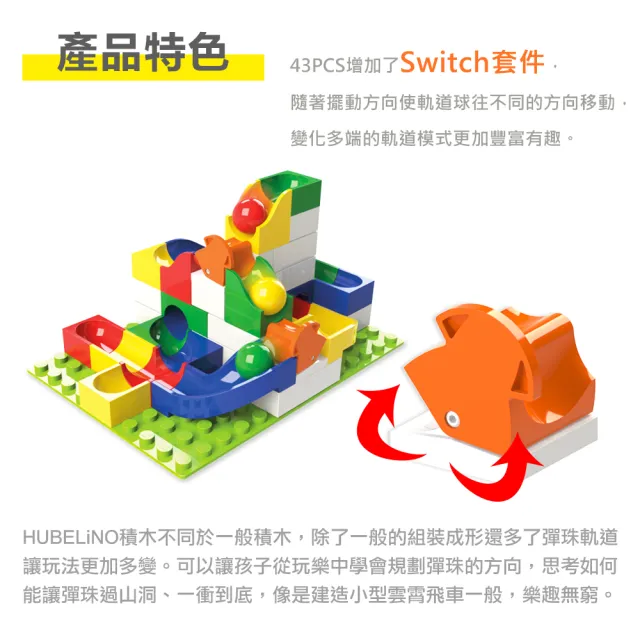 【HUBELiNO】軌道積木Switch套件(43PCS)