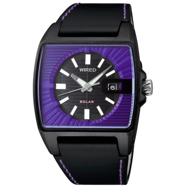 【WIRED】Solar 太陽能未來感手錶-紫(V145-X013T)