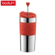 【Bodum】濾壓式不鏽鋼隨行杯350cc-紅