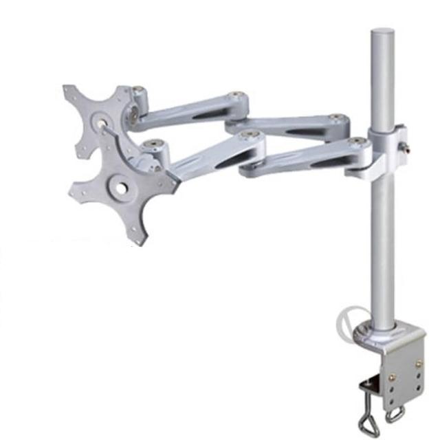 【LINDY 林帝】LINDY 林帝 台灣製 長旋臂式雙螢幕支架+45cmC型夾鉗式支桿 組合 40692+40697