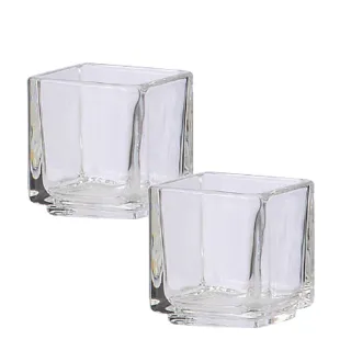 【SYG 台玻】玻璃燭台杯方杯310cc(二入組)