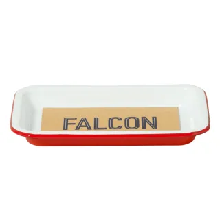 【Falcon】獵鷹琺瑯  小托盤 紅白 19.5cm