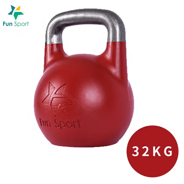 【Fun Sport】競技壺鈴 kettlebell 32kg 紅(壺鈴 健身)