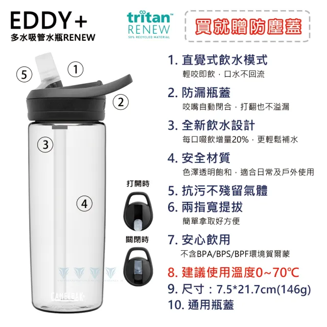 CAMELBAK】600ml eddy+多水吸管水瓶(水壺/全新改款/RENEW) - momo購物