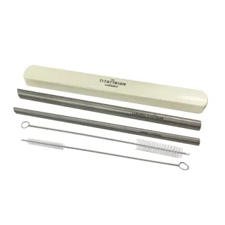 【瑞士 LUCUKU】純鈦吸管/鈦鑽吸管(12mm+8mm)