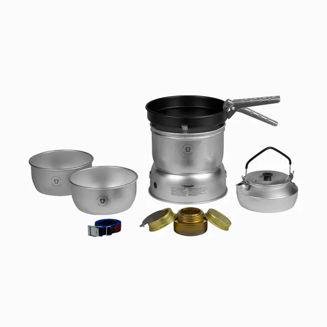 【Trangia】Storm Cooker 27-4 UL 超輕鋁風暴酒精爐套鍋組含超輕鋁壺(Trangia瑞典戶外野遊用品)