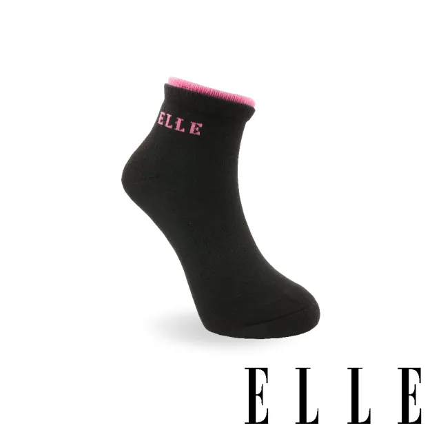 【ELLE】1/2雙層運動女襪-黑(運動襪/女襪/慢跑襪)