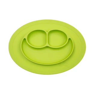 【美國ezpz】mini mat迷你餐盤+餐墊：蘋果綠(FDA認證矽膠、防掀倒寶寶餐具)