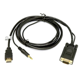 【Fujiei】HDMI TO VGA帶Audio音源孔免電源轉換線1.8M(主動式)