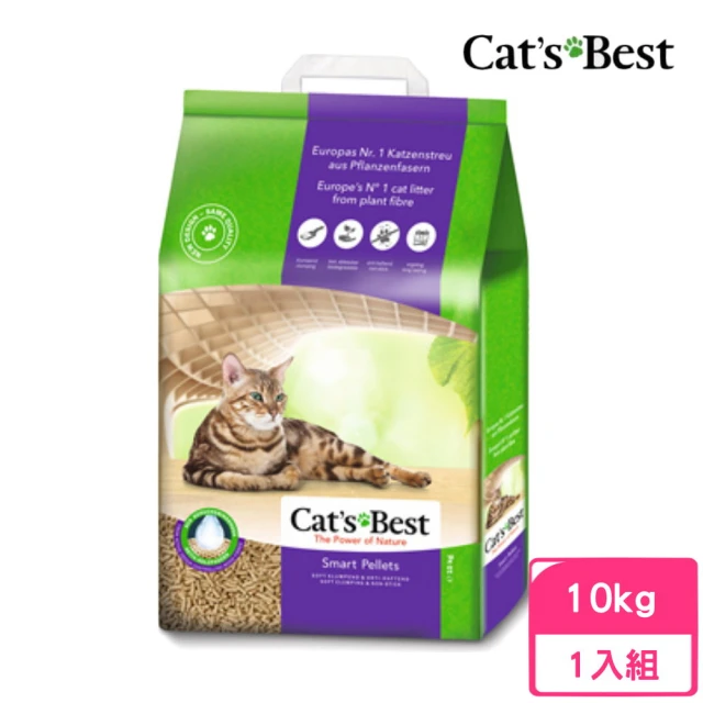 【CAT’S BEST 凱優】特級無塵凝結木屑砂（紫標凝結型）20L/10kg(貓砂、木屑砂)