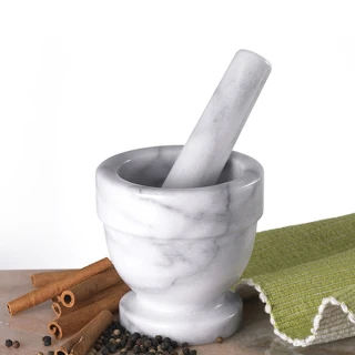 Creative Home 天然白色大理石香料碗/杵臼碗/搗藥碗/研磨碗/研磨器