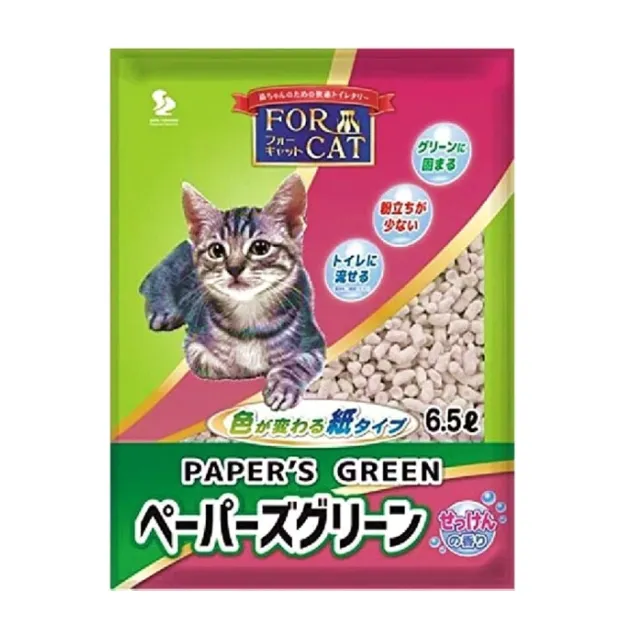 【日本FOR CAT】變色凝結紙貓砂 6.5-7L*4包組(紙砂)